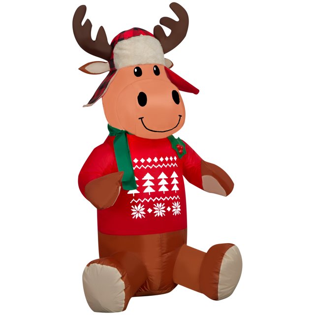 3.5 foot tall Airblown Inflatables Holiday Time Christmas Moose