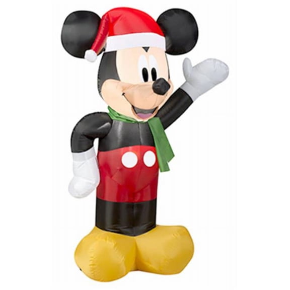 3.5 ft. Air Blown Mickey with Santa Yard Art