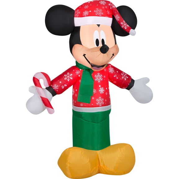 3.5 ft. H Christmas Airblown Inflatables Mickey W Snowflake Stocking Cap And Scarf