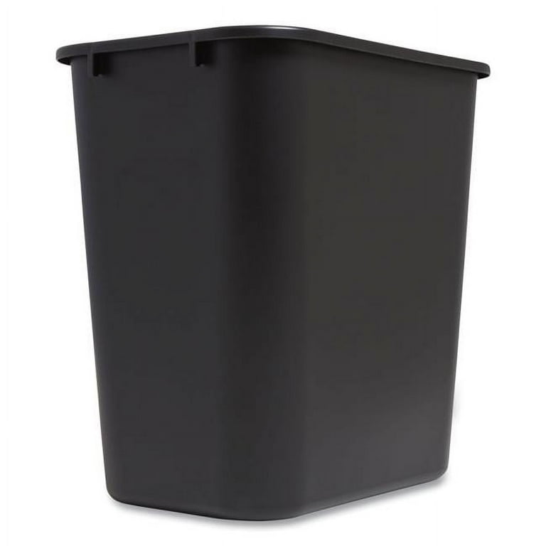 Open Top Indoor Trash Can, 3.5 gal, Plastic, Black Open Top Indoor Trash Can, 3.5 gal, Plastic, Black