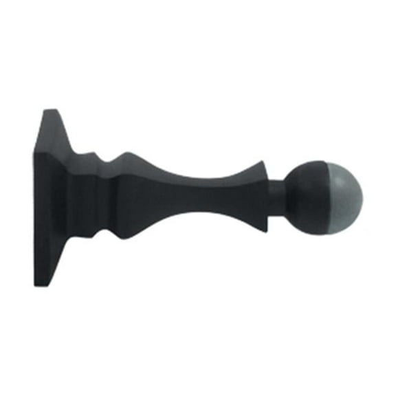 3.5 in. Baseboard Door Bumper, Black - Solid