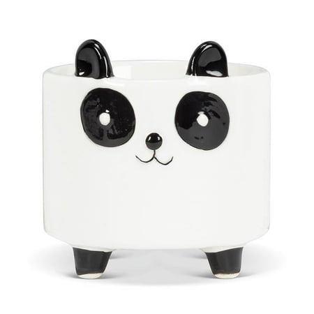 3.5 in. Ceramic Panda Planter, White & Black - Small