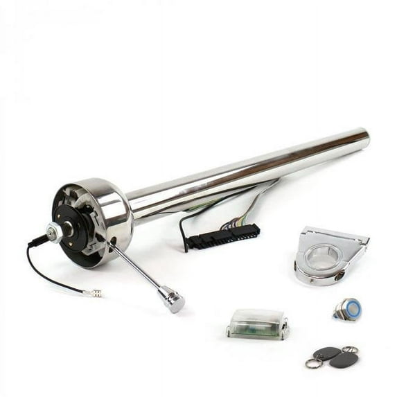 3.5 in. Drop Blue Push Button with RFID Roadster Column - Stainless