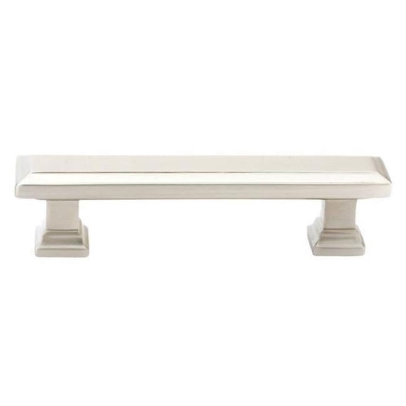 3.5 in. Geometric Rectangular Cabinet Pull, Satin Nickel