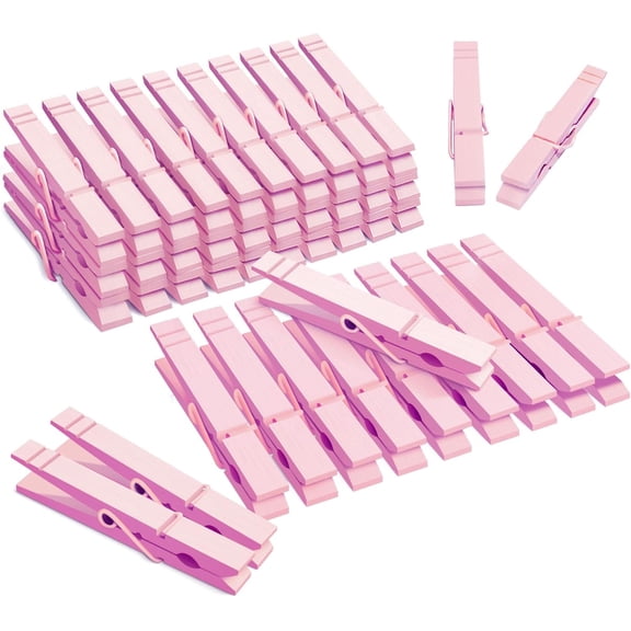 3.5 inch 50 pcs Colored Clothes Pins for Classroom, Wooden Clips for Hanging Clothes, Craft & Pictures, Rust Resistant (Green)