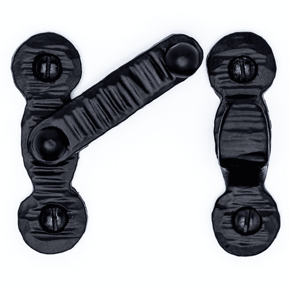 3.5 inch Decorative Bar Flip Latch- Black - Small Latch - Gate Hardware Wrought Iron Decorative Hardware Hook Latch Attic Door Latch - The Farmhouse Series by Borderland Rustic Hardware