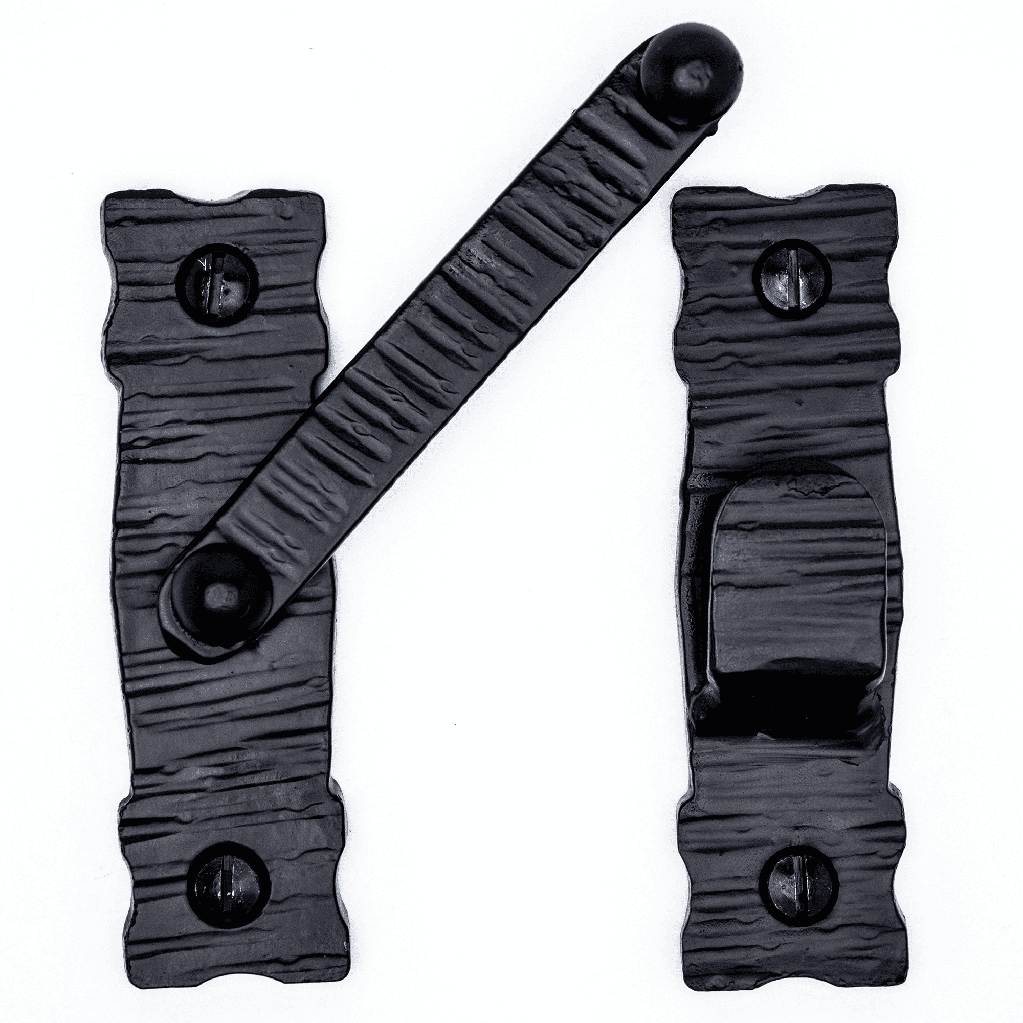 3.5 inch Decorative Bar Flip Latch- Black - Small Latch - Gate Hardware Wrought Iron Decorative Hardware Hook Latch Attic Door Latch - The Sinaloa Series by Borderland Rustic Hardware