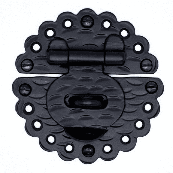 3.5 inch Decorative Furniture Hasp Small Latch - Antique Trunk Hardware, Wrought Iron Decorative Hardware, Decorative Metal Hardware - the Hacienda Series by Borderland Rustic Hardware