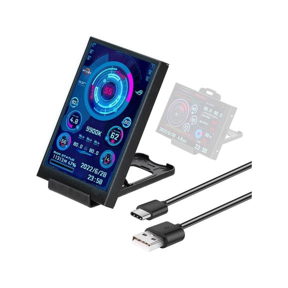 3.5 inch IPS USB Mini Screen AIDA64 PC CPU RAM HDD Data Monitor Computer Temperature Display Type-C Sub Screen