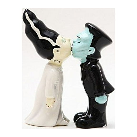3.5 inches Frankenstein and Bride Kissing Magnetic Salt and Pepper Shaker Couple Kitchen Set