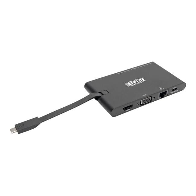 3.5 m 4K USB C Docking Station HDMI VGA GbE PD Charging USB Hub, Black
