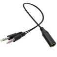 3.5 mm Mic AUX Male & Female VOIP Headset to PC Adapter with Audio Cable Splitter