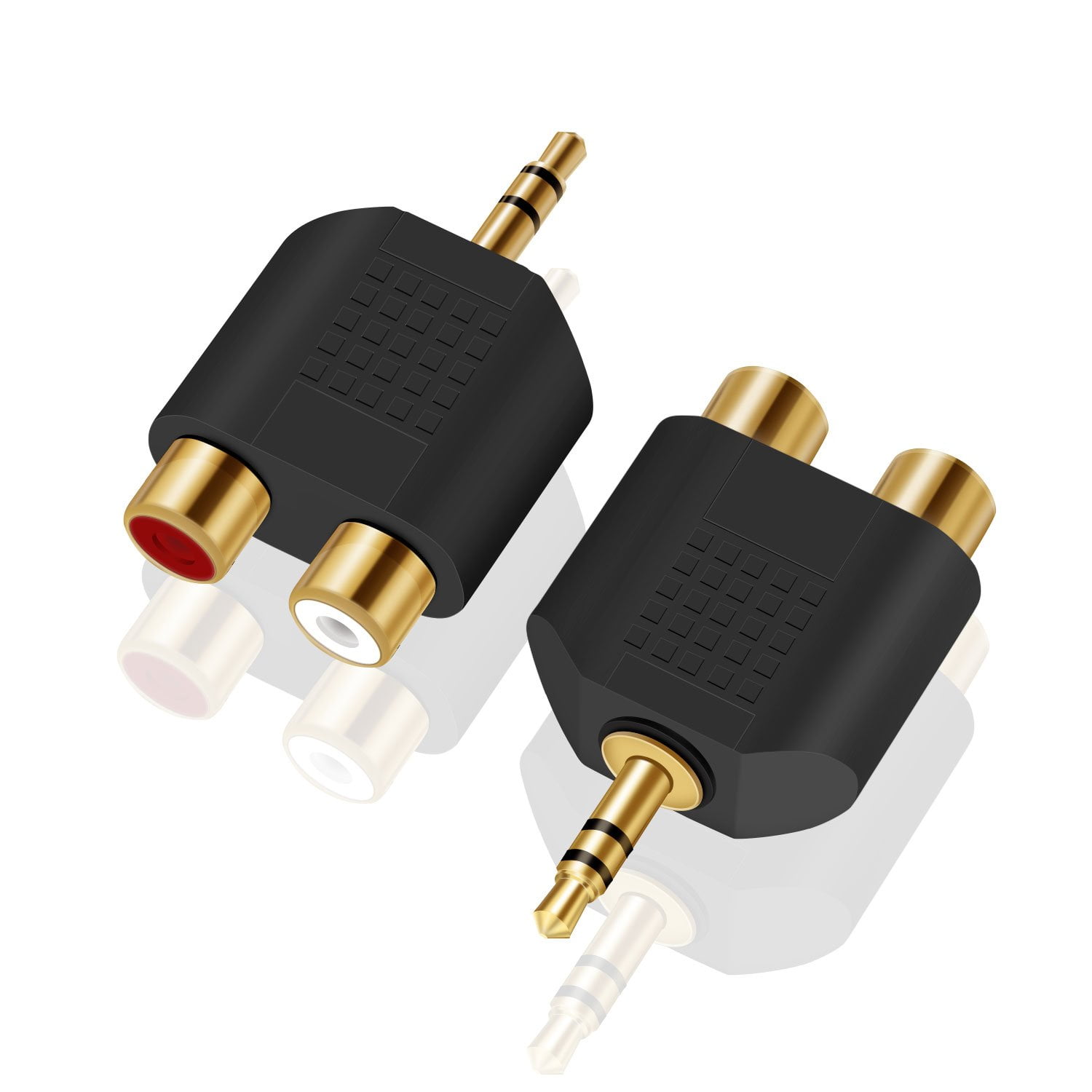 3.5 mm TRS to Dual RCA F (2-Pack), 3.5mm Stereo Male to Dual RCA Female Audio Breakout Adapter