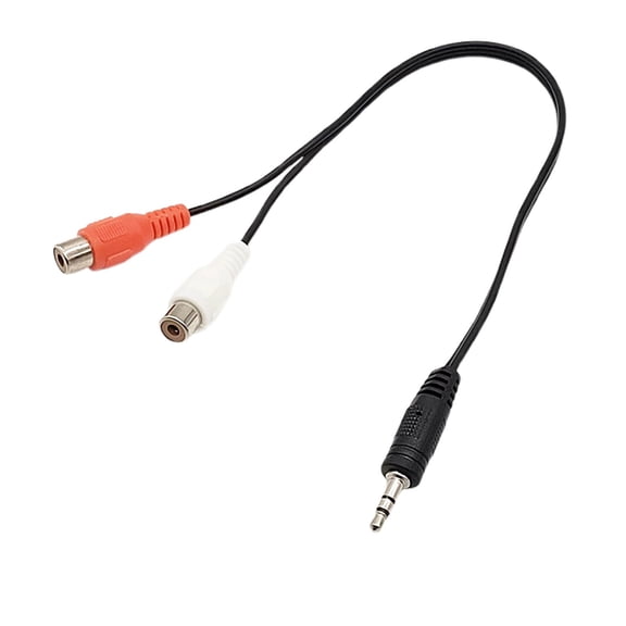 3.5 mm to Dual RCA Audio Cable 1x Male to 2X RCA Female 1/8 Stereo Mini Jack RCA Adapter Audio Plated Copper Shell Stereo Audio Adapter Cable, Black
