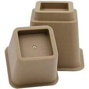 3" , 5" or 8" Brown, Adjustable Bed Furniture Legs, Heavy Duty Plastic - Bed Risers Set of 4