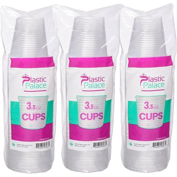 3.5 oz Disposable Plastic Clear Cups, Snack and Drink Size (600 Pack)