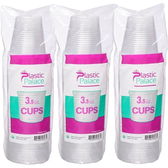 3 oz Disposable Plastic Clear Cups, Snack and Drink Size (600 Pack)
