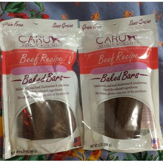 3.5 oz Natural Beef Recipe Baked Bars Dog Treats