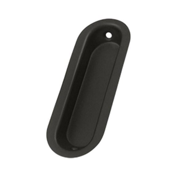 3.5 x 1.25 x 0.31 in. Oblong Flush Pull, Oil Rubbed Bronze - Solid