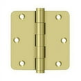 thumbnail image 1 of 3.5" x 1/4R Solid Brass Hinge 2/pk - Polished Brass, 1 of 3