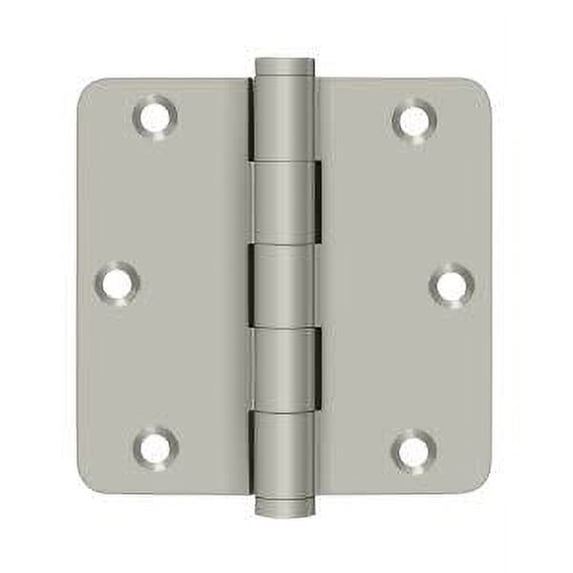 3.5" x 1/4R Solid Brass Hinge 2/pk - Satin Nickel
