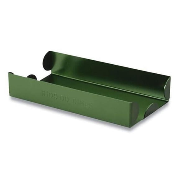 3.5 x 10 x 1.75 in. Metal Coin Tray, Green - Dimes