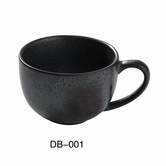 3.5 x 2.5 in. Diamond Black Porcelain Cup, Matte Glaze - 7 oz - Pack of 36