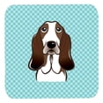 thumbnail image 1 of 3.5 x 3.5 In. Checkerboard Blue Basset Hound Foam Coasters, Set Of 4, 1 of 1