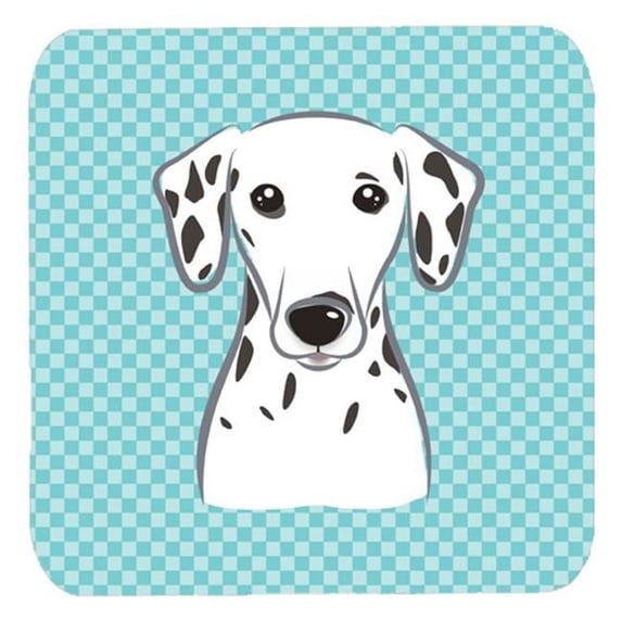 3.5 x 3.5 In. Checkerboard Blue Dalmatian Foam Coasters, Set Of 4