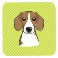 thumbnail image 1 of 3.5 x 3.5 In. Checkerboard Lime Green Beagle Foam Coasters, Set Of 4, 1 of 1