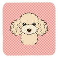 thumbnail image 1 of 3.5 x 3.5 In. Checkerboard Pink Buff Poodle Foam Coasters, Set Of 4, 1 of 1
