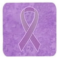 thumbnail image 1 of 3.5 x 3.5 In. Lavender Ribbon for All Cancer Awareness Foam Coasters, Set of 4, 1 of 1