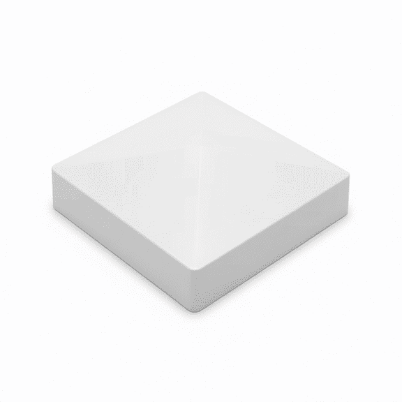 White Pyramid Vinyl Fence Post Caps 4 Pack 3.5x3.5 Inch PVC Decorative Post Tops for Wood Posts Mailbox Deck