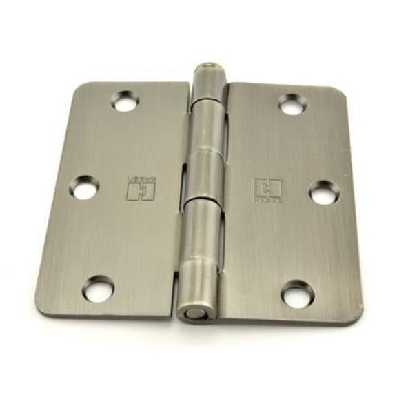 3.5 x 3.5 in. 0.25 in. Radius Full Mortise Residential Plain Bearing Hinge, Antique Nickel