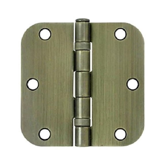 3.5 x 3.5 x 0.62 in. Radius Hinge Ball Bearing Steel, Antique Brass