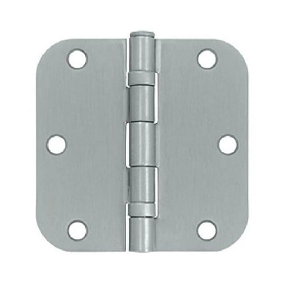 3.5 x 3.5 x 0.62 in. Radius Hinge Residential Thickness Steel - Brushed Chrome