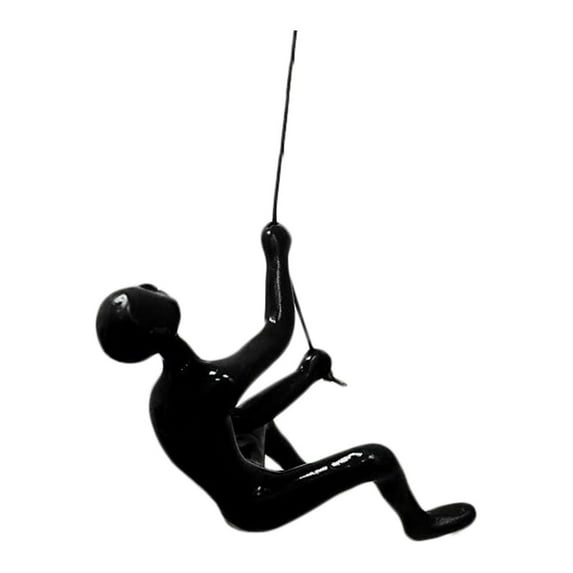 3.5" x 3.5" x 5.5" Black Climbing Man - Wall Art
