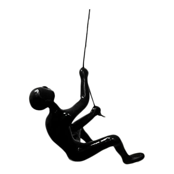 3.5" x 3.5" x 5.5" Black Climbing Man - Wall Art