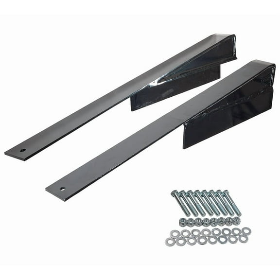 3.5" x 3" x 45" Black Powder-Coated Fifth Wheel Frame Ramps w/ 3" Rise for Semi Trucks - Easy, Quick Hook-Up with Durable Heat-Treated Steel - 1 Pair