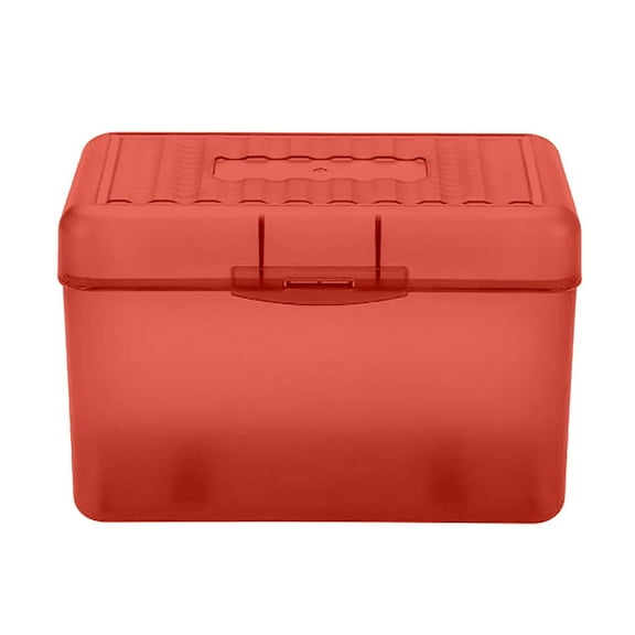 3.5 x 5.7 Inch Plastic Index Card Storage Box, Heavy Duty Notecard Organizer Container, Recipe Card Holder, Storage Case For Flashcards, Note Cards, Cooking Recipes and Contact Address Cards,Red
