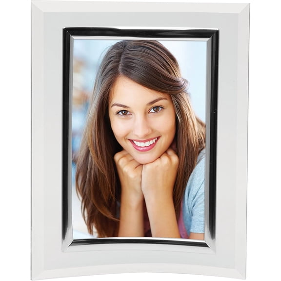 3.5" x 5" Curved Plastic Frames with Silver Bezel - Pack of 24