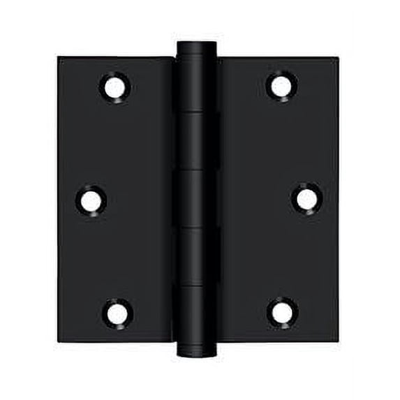 3.5" x SQR Solid Brass Hinge 2/pk - Matte Black