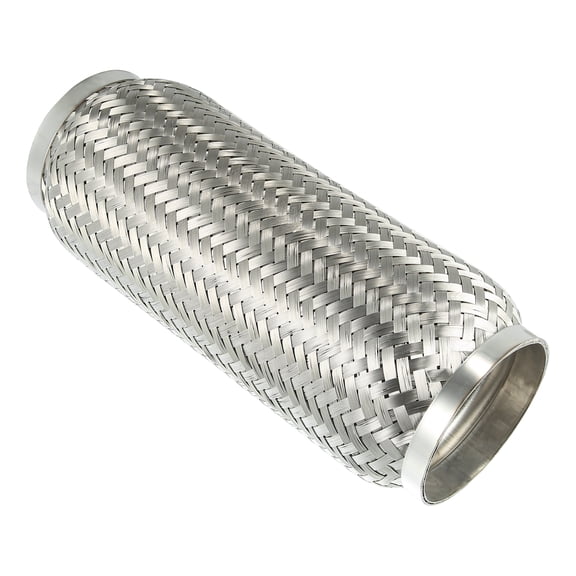 3.5"x10"x11.81" Vehicle Exhaust Flexible Pipe Tubing Universal Exhaust Joint Stainless Steel Silver Tone