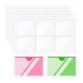 thumbnail image 1 of Uxcell Self Adhesive Index Card Pockets, Plastic Label Holder with Top Open Sticky Pocket Sleeves for Business Cards 3.5"x2.8", 1 of 7