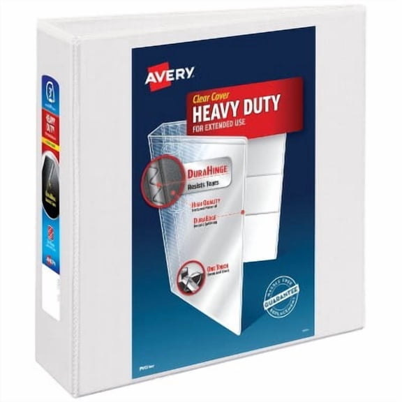 3.5"x3" One Touch Slant Rings 670 Sheet Capacity Heavy-Duty View Binder White: 3 Inch Binder, 4 Internal Pockets