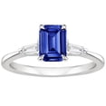 thumbnail image 1 of 3.50 CT Three Stones White Gold Ceylon Sapphire & Diamond Ring, Size 6.5, 1 of 1