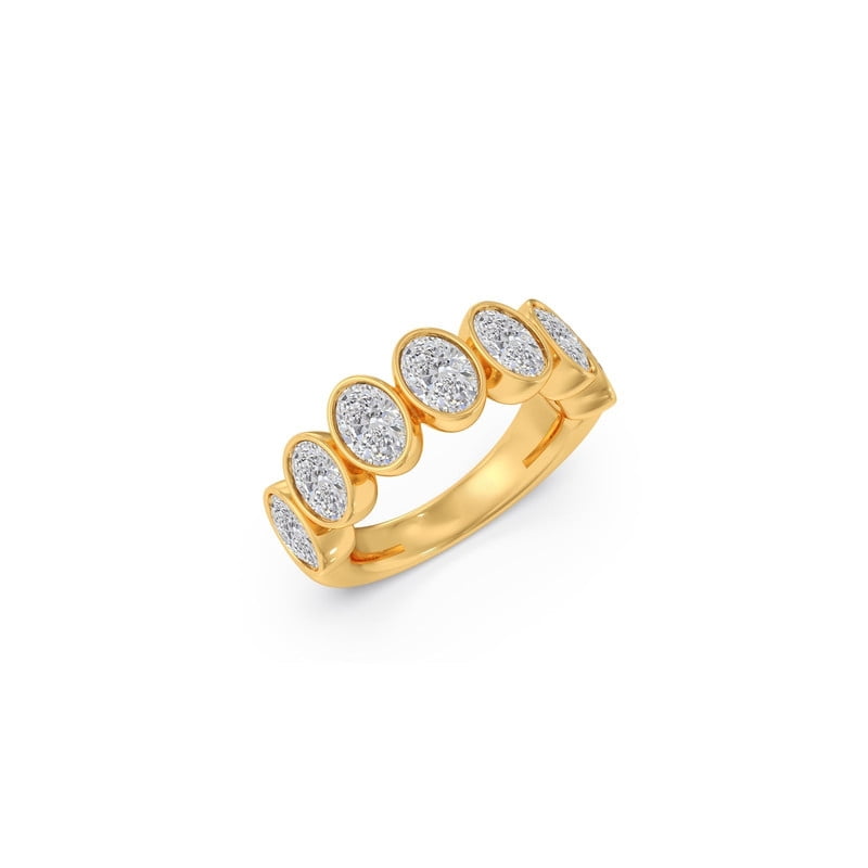 Lab Present 3.50 CTW Oval Cut Lab Grown Diamond Engagement Ring 925 Silver Yellow ...