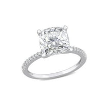 3.50 Carat (Ctw) Lab-Created Moissanite Solitaire Engagement Ring 14K White Gold for Women