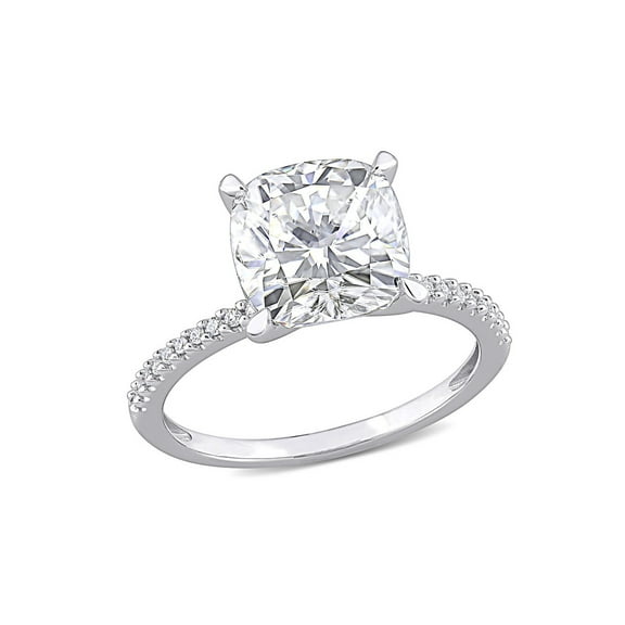 3.50 Carat (Ctw) Lab-Created Moissanite Solitaire Engagement Ring 14K White Gold for Women