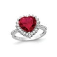 thumbnail image 1 of Gem & Harmony 3.50 Carat (Ctw) Lab Created Ruby Heart Ring in Sterling Silver for Women, 1 of 6